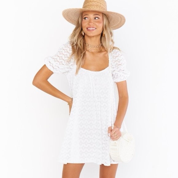 Show Me Your MuMu Dresses & Skirts - Show Me Your MuMu Flora Spacey Lacey White Mini Dress Size S